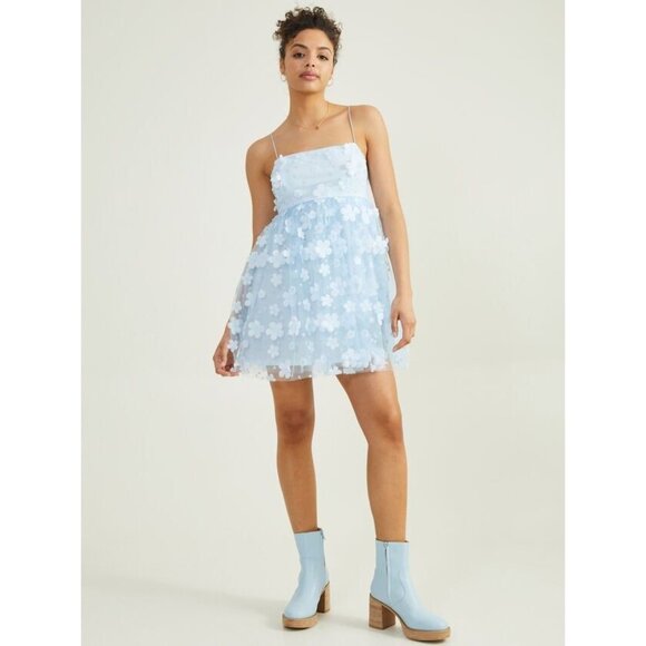 Altar'd State Aurora Floral Mesh Babydoll Dress NEW - Picture 1 of 7